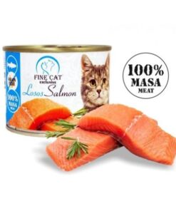 Fine Cat מעדן לחתולים 100% בשר פטה סלמון - 200 גרם