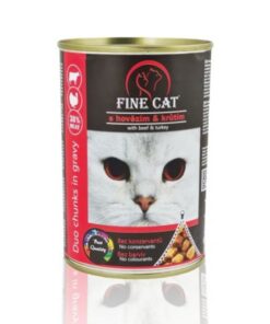 Fine Cat מעדן לחתולים חתיכות ברוטב הודו ובקר - 400 גרם