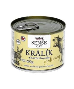 Falco Sense Cat מזון רטוב בשימורים לחתולים ארנבת בקר וחזיר - 200 גרם