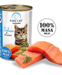 Fine Cat פיין קט מעדן לחתולים 100% בשר פטה סלמון - 400 גרם