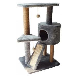 Pawise מתקן גירוד אפור עם מאורה - 86 ס"מ