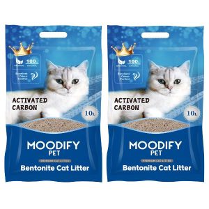 זוג מודיפיי Moodify חול לחתולים מתגבש בתוספת פחם פעיל - 10 ליטר * 2 יח'