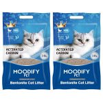 זוג מודיפיי Moodify חול לחתולים מתגבש בתוספת פחם פעיל - 10 ליטר * 2 יח'