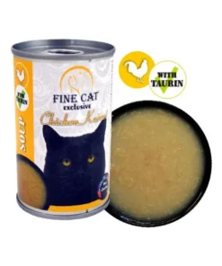 Fine Cat מעדן לחתולים ציר מרק עוף - 158 גרם