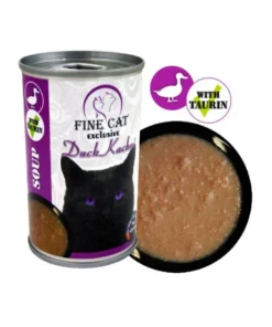 Fine Cat מעדן לחתולים ציר מרק ברווז - 158 גרם