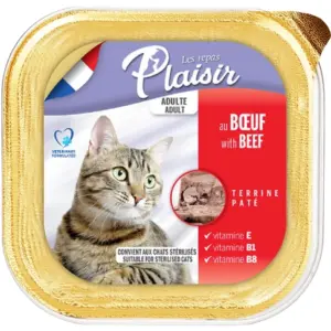 Plaisir פלאז'יר מעדן לחתול בקר 100 גרם