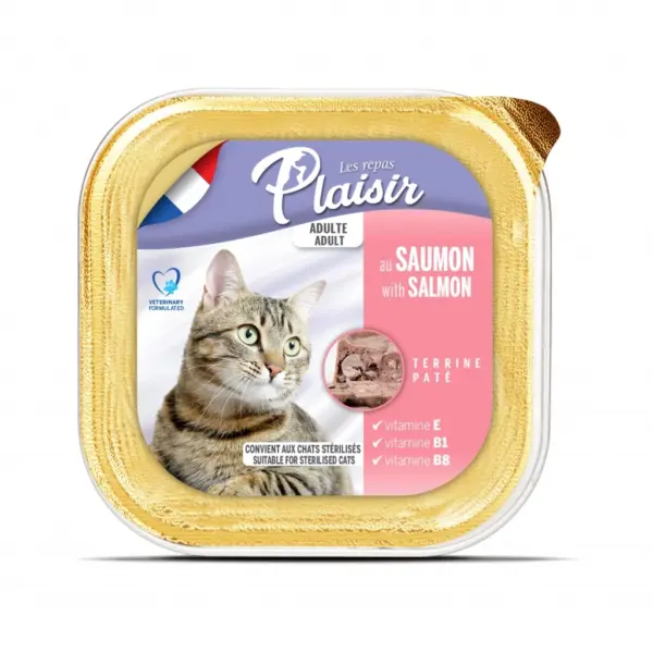 Plaisir פלאז'יר מעדן לחתול סלמון 100 גרם