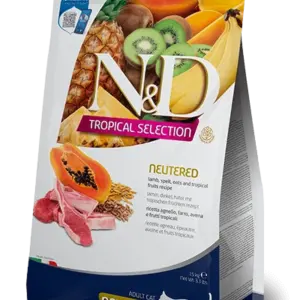 נטורל אנד דלישס טרופיקל כבש חתול מסורס 5 ק"ג - N&D Tropical Lamb Neutered Cat