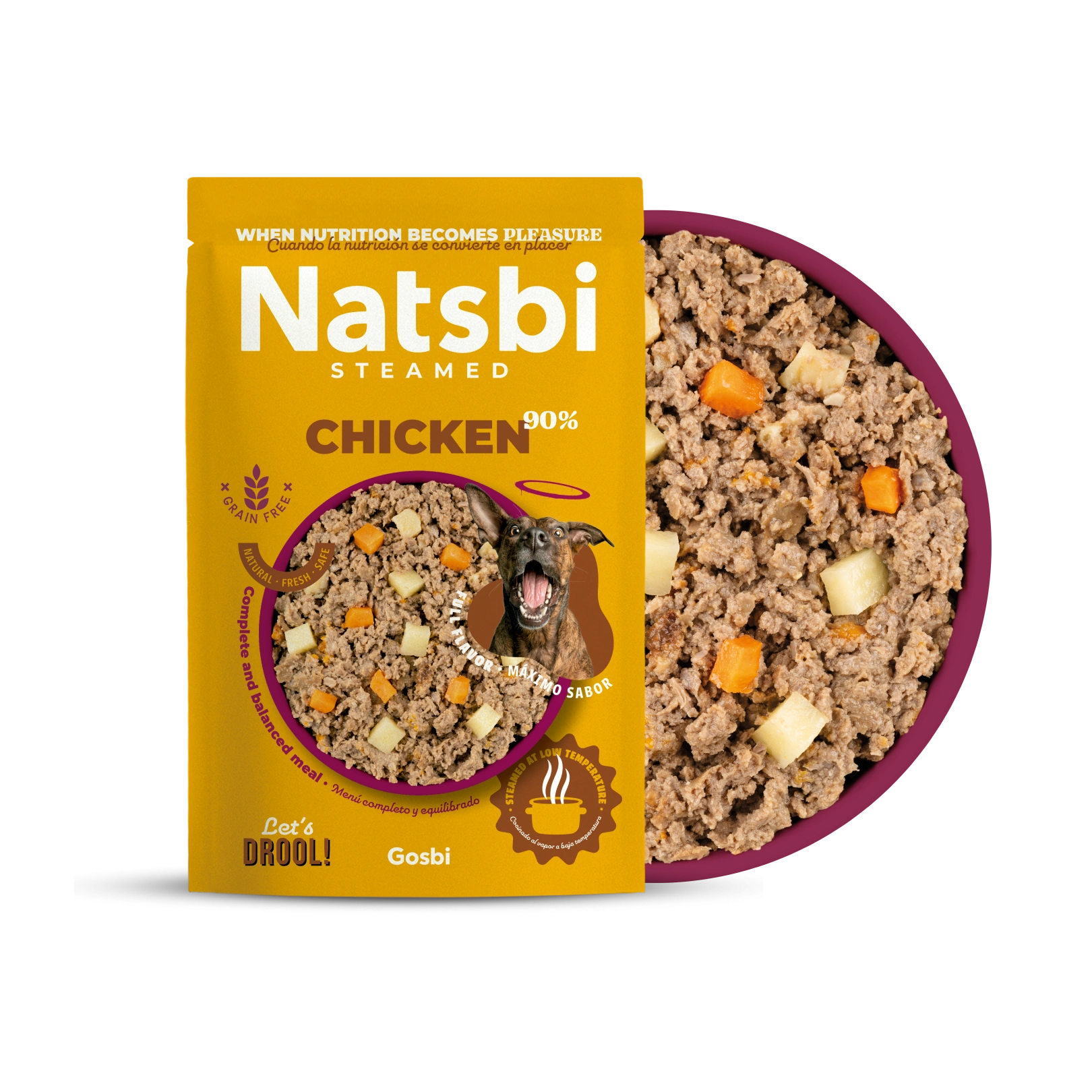 נטסבי עוף מזון טבעי מאודה 200 גרם - Natsbi Chicken