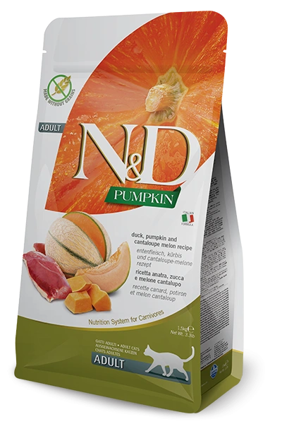 נטורל אנד דלישס ברווז ודלעת חתול בוגר 1.5 ק"ג -N&D Duck Adult Cat
