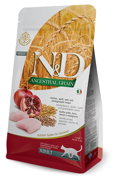 נטורל אנד דלישס עוף ורימון חתול בוגר 1.5 ק"ג-N&D Chicken Adult Cat