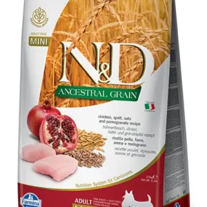 נטורל אנד דלישס בוגר גזע קטן עוף ורימון 7 ק"ג - N&D Chicken Adult Mini