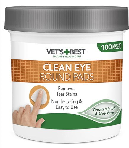 וטס בסט פדים לניקוי עיניים לכלב 100 יחידות Clean Eye Round Pads