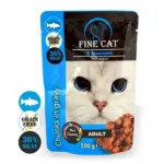 Fine Cat מעדן פאוץ לחתולים עם סלמון - 100 גרם