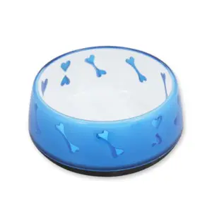 קערת אוכל ומים מעוצבת כחולה לארג' - 18 ס"מ 970 מ"ל