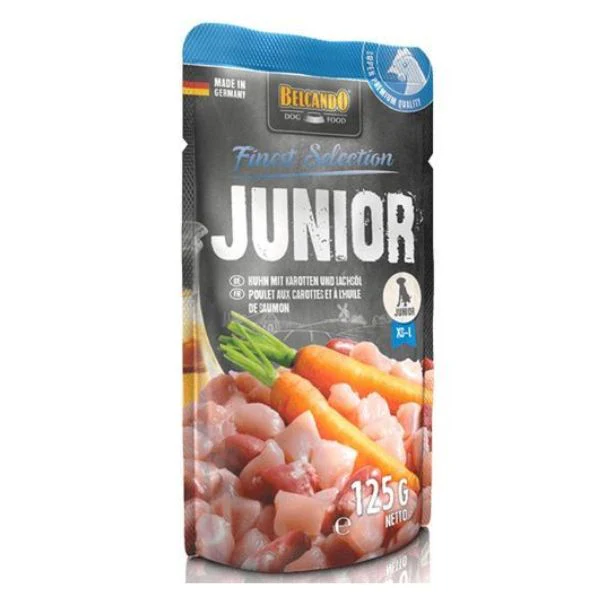 בלקנדו מחית מזון רטוב פאוץ' לכלבים Junior עוף - 125 גרם