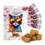 Fine Cat פיין קט מיני רולים רכים לחתול בטעם עוף ובקר - 50 גרם (5X10 גרם)