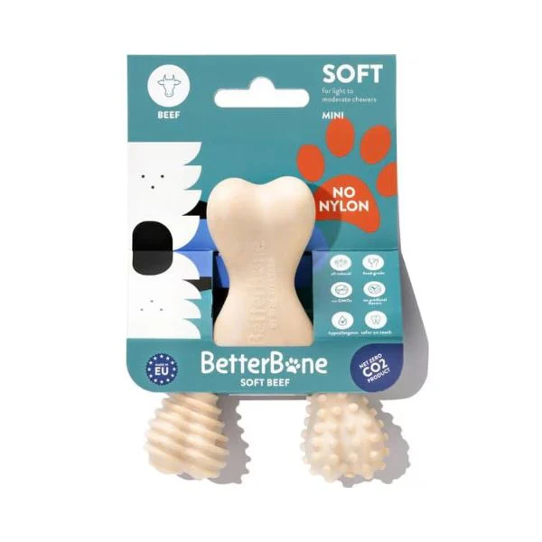 בטר בון Better Bone צעצוע לעיסה לכלבים עוצמה קלה SOFT בטעם טבעי - מיני