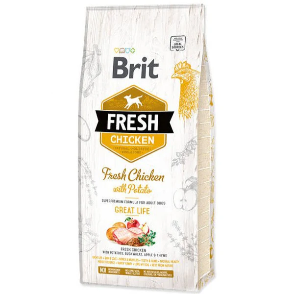 בריט פרש כלב עוף ותפו"א - 12 ק”ג Brit Fresh