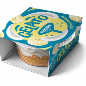 גלידה לכלבים בטעם בננה וכורכום 40 גרם – תוצרת איטליה | Fidovet Gelato Banana & Turmeric for Dogs